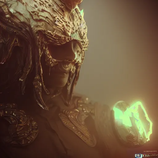 Prompt: space druid, extreme detail, octane render, trending on artstation, 4 k, medium shot, gothic, fantasy, asymmetrical, bokeh, volumetric backlighting.