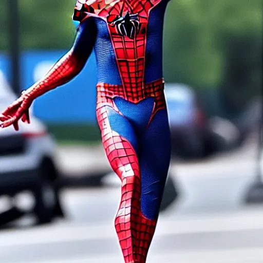 Image similar to Zendaya as spiderman without mask