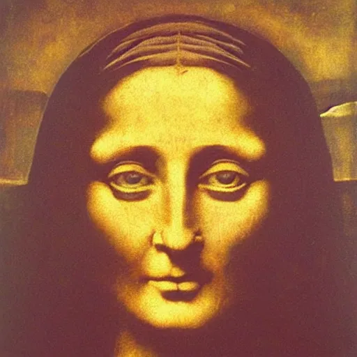 Image similar to beksinski, zdzisław - mona lisa in the style of giger, h. r. by zdzislaw beksinski and h. r. giger