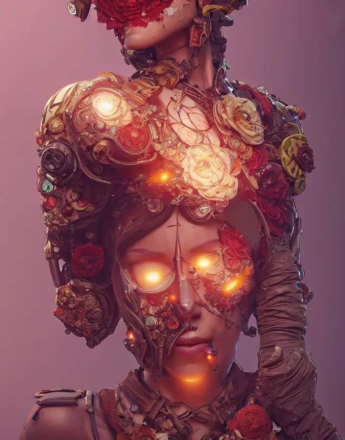 Prompt: symmetry!! portrait of floral! borderlands 3 psycho, intricate, elegant, highly detailed, digital painting, artstation, concept art, smooth, sharp focus, illustration, art by artgerm and greg rutkowski, 8 k