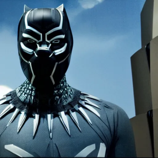 Prompt: A still of Obama in the Black Panther, rule of thirds, sigma male, cinematic