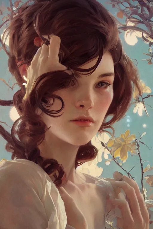 Image similar to ultra realistic illustration, mid century european girl, eclectic, elegant, highly detailed, digital painting, concept art, smooth, sharp focus, illustration, art by artgerm and greg rutkowski and alphonse mucha