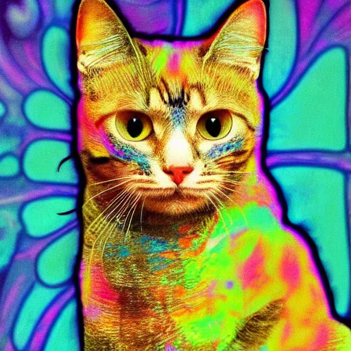 Image similar to psychedelic cat