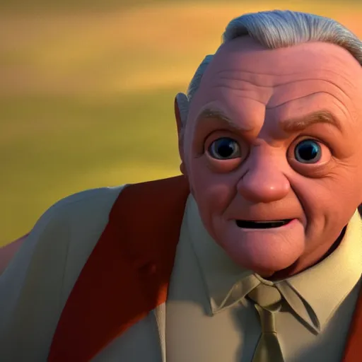 Image similar to anthony hopkins as a pixar disney character from up ( 2 0 0 9 ), unreal engine, octane render, 3 d render, photorealistic