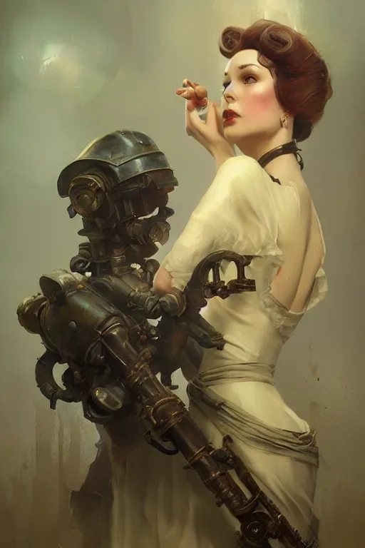 Prompt: cinderella, dieselpunk, oil painting, darkness, paint texture, digital painting, highly detailed, artstation, sharp focus, illustration, concept art, ruan jia, charlie bowater, tom bagshaw, norman rockwell