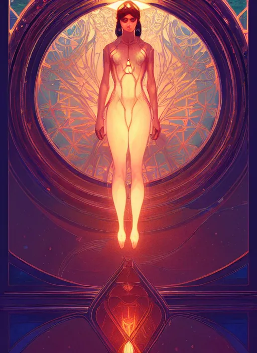 Image similar to symmetry!! water, glowing lights!! intricate elegant, highly detailed, digital painting, artstation, concept art, smooth, sharp focus, illustration, art by artgerm and greg rutkowski and alphonse mucha