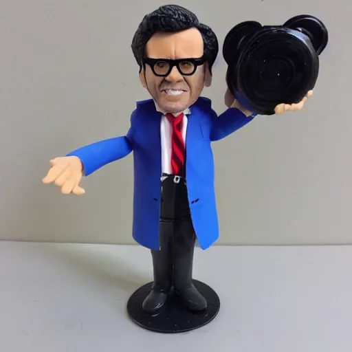 Image similar to eric morecambe, stop motion vinyl action figure, plastic, toy, butcher billy style