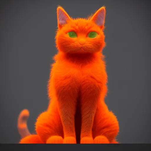 Image similar to A fuzzy orange cat sitting on planet earth, digital art, trending on artstation and unreal engine