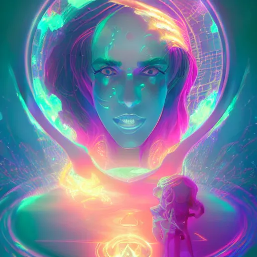 Prompt: intricate holographic quantum ghostwave entanglement goth girl made of microcircuitry and transistors in a glowing deap sea by peter mohrbacher and dan mumford, trending on artstation, cgsociety 4 k