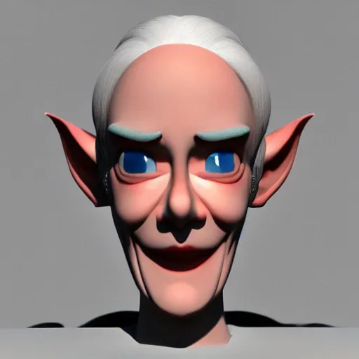 Prompt: dream aesthetic, portrait of evil evil keebler elf by Thomas Cole, cartoon cel shader c4d render