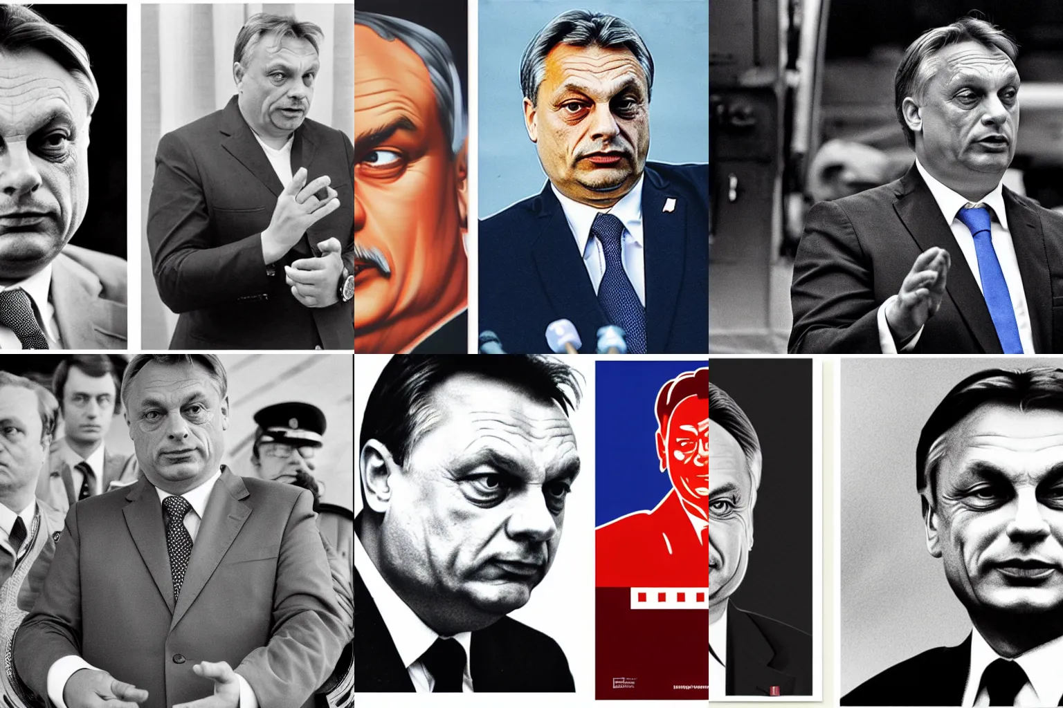 Prompt: Viktor Orban in style of 1980's soviet propaganda