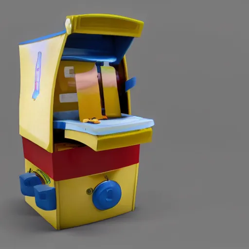 Image similar to A Fisher-Price guillotine, unreal engine 5 render, toy