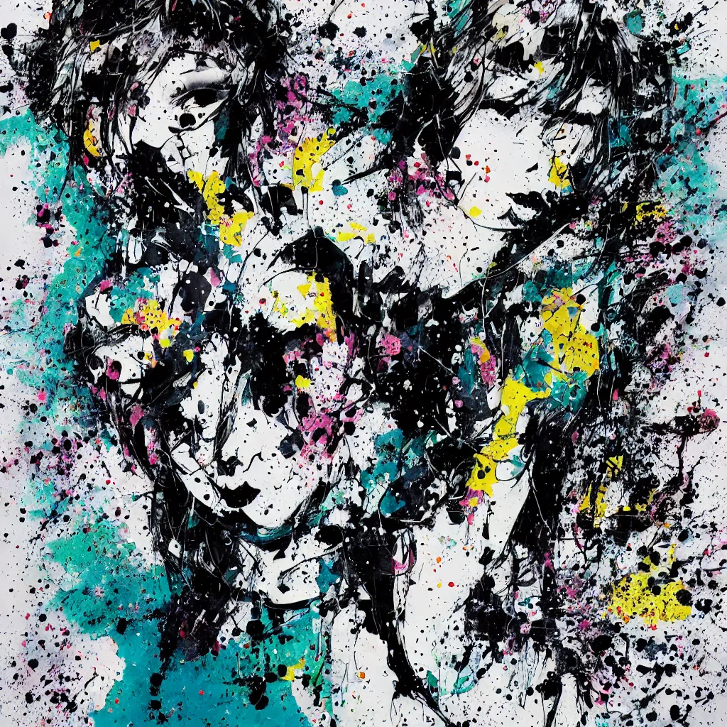 Image similar to girl figure, abstract, jet set radio artwork, ryuta ueda artwork, cryptic, rips, spots, asymmetry, stipple, lines, splotch, color tearing, pitch bending, stripes, dark, ominous, eerie, hearts, minimal, points, technical, old painting, natsumi mukai artwrok, folds