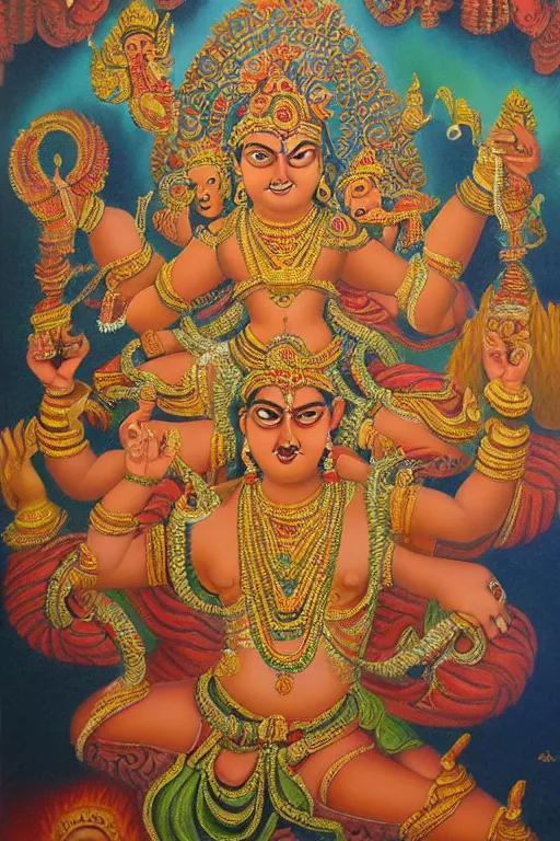 Prompt: Nataraj, oil painting, intricate detail, ornate