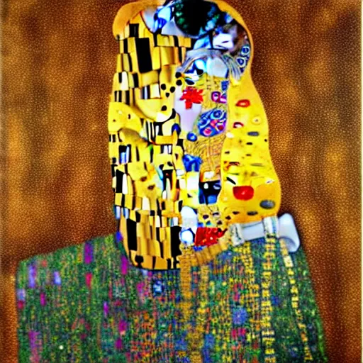 Image similar to A very detailed oil painting of a huge spaceship by Gustav Klimt