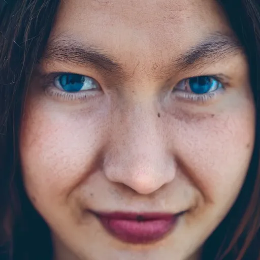 Prompt: extreme closeup of person