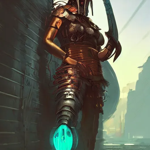 Image similar to cyberpunk viking helmet mask warrior goddess robot ninja fantasy, art gta 5 cover, official fanart behance hd artstation by jesper ejsing, by rhads, makoto shinkai and lois van baarle, ilya kuvshinov, ossdraws