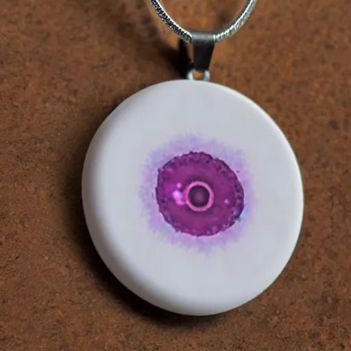 Image similar to bacteria necklace, white mink with big pink neck circle of chromosomes and bacteria matte art hd 8k starring at camera symmetrical mink face bacteria chromosomes matte portrait photo