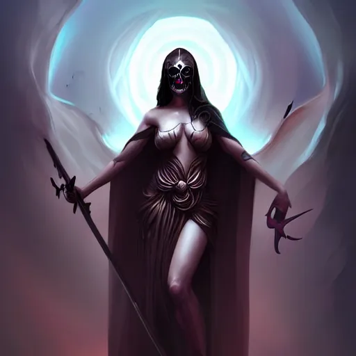 Prompt: Goddess of death, digital painting, artstation, concept art, smooth, sharp focus