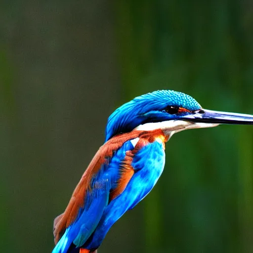 Image similar to a kingfisher formed from coloured smoke