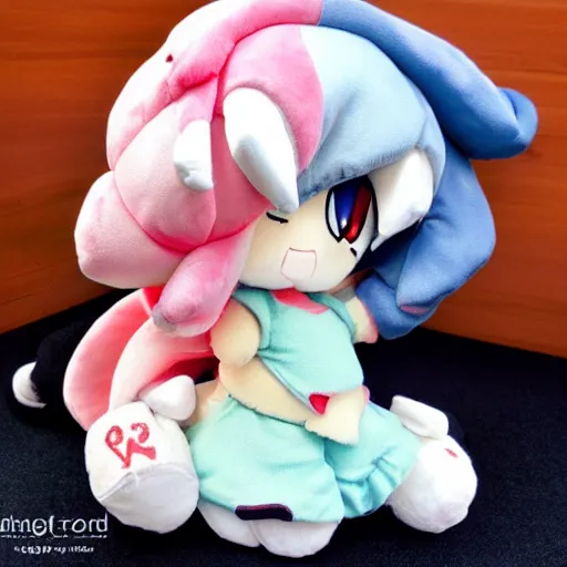 Image similar to cute fumo plush of the girl who loves to climb things for no reason, anime girl