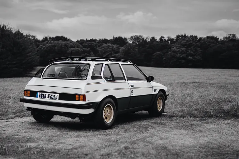 Image similar to 1975 Lancia Delta Integrale BMW M1 estate wagon, XF IQ4, 150MP, 50mm, F1.4, ISO 200, 1/160s, natural light, Adobe Photoshop, Adobe Lightroom, photolab, Affinity Photo, PhotoDirector 365