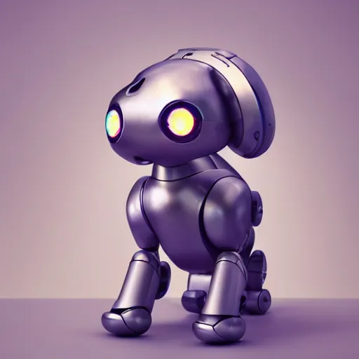 Image similar to product photo of a futuristic stylized pet robot by artgerm and greg rutkowski and alphonse mucha, marc newson, kitten puppy teddy mix, super cute, awww, volumetric light, detailed, octane render, midsommar