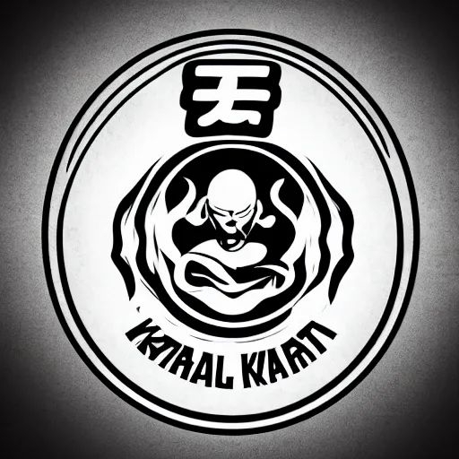 Image similar to a logo about martial arts, karate, kung-fu, vectorial, black and white, highly detailed, symmetric