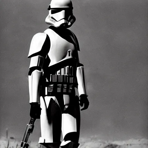 Image similar to falling soldier, republic clone trooper, black - and - white photograph, geonosis, realism, pictorialism, by robert capa, 3 5 mm film, like the moment of death has been frozen forever, groundbreaking photography