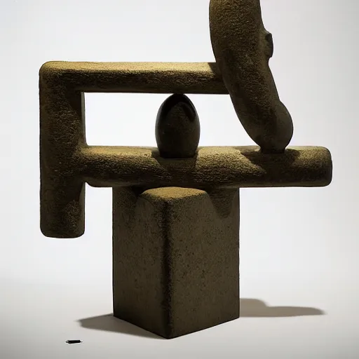 Image similar to An offset photography of a new series of sculptures by David Smith on display, at the Met in NYC, bauhaus, colonial expedition, 60s style