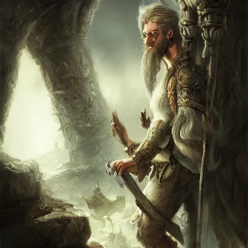 Image similar to European man, high resolution fantasy concept art, realistic, intricate details, soft lighting