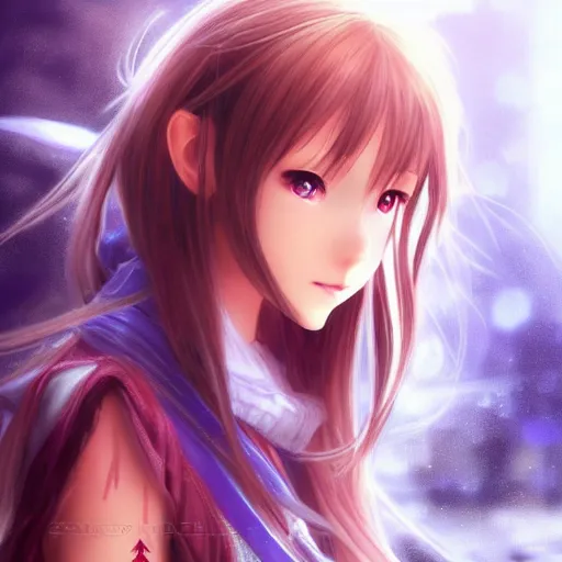 Prompt: picture from the ground : a very beautiful young yuuki asuna, highly detailed, cinematic wallpaper by stanley artgerm lau