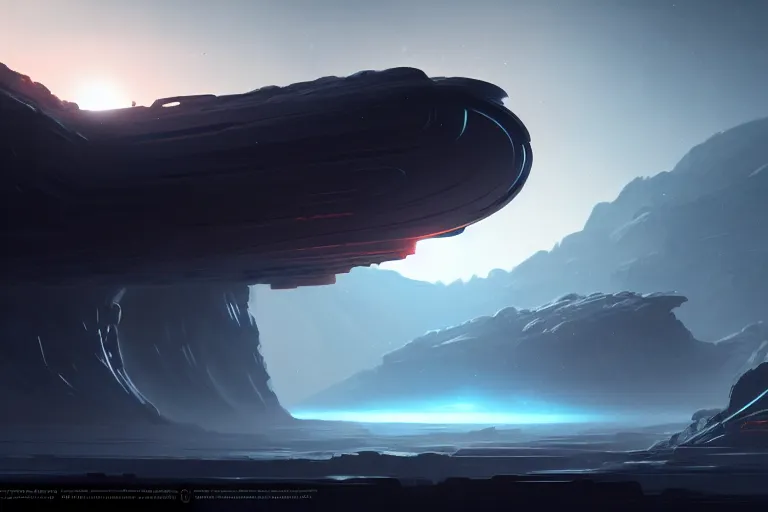 Prompt: cinematic surface of an alien planet, concept art trending on artstation,