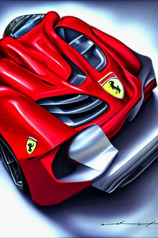 Image similar to ferrari, fantasy, highly detailed, 4 k, hdr, smooth, sharp focus, high resolution, award - winning photo, artgerm, photorealistic