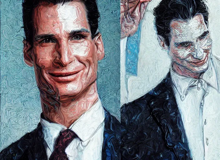 Image similar to a highly detailed beautiful portrait of patrick bateman, james gurney, james jean