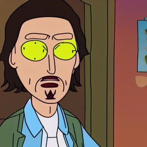 Image similar to Keanu reeves In Rick and Morty 4K detailed super realistic