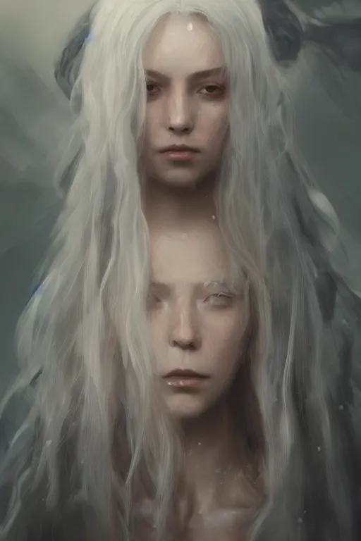 Prompt: a fancy portrait of a beautiful young strong women with long white hair by greg rutkowski, sung choi, mitchell mohrhauser, maciej kuciara, johnson ting, maxim verehin, peter konig, bloodborne, 8 k photorealistic, cinematic lighting, hd, high details, dramatic, dark atmosphere, trending on artstation