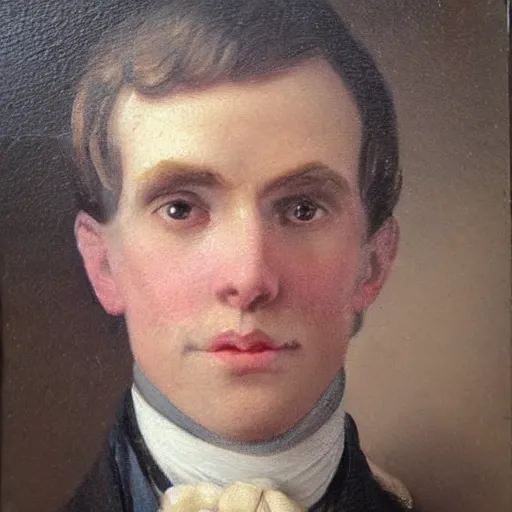 Image similar to An early 1800s oil painting of Jerma985 in the early 1800s, grainy, realistic, very realistic, hyperrealistic, highly detailed, very detailed, extremely detailed, very neat, very epic, very cool, detailed, trending on artstation