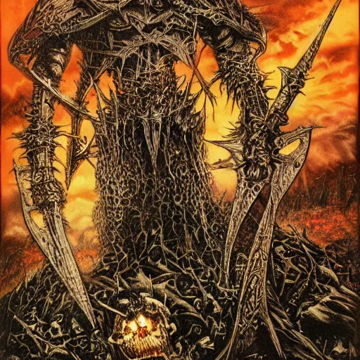Image similar to ian miller, realms of chaos, death knight