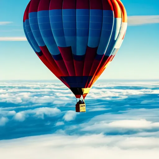 Prompt: an air balloon above the clouds