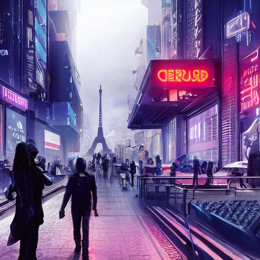 Prompt: cyberpunk paris 2 0 7 0