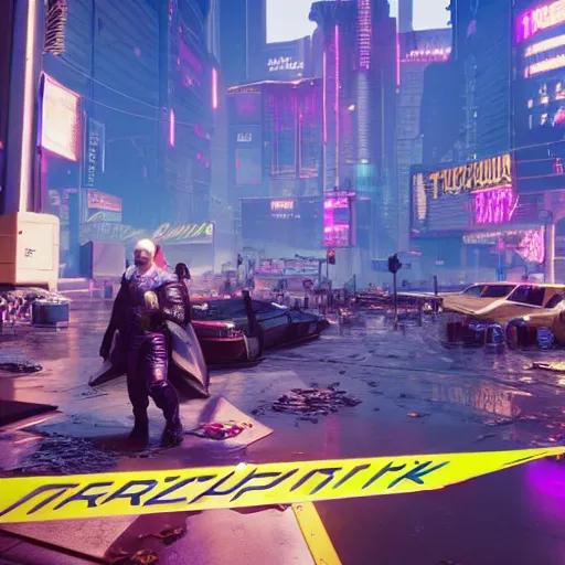 Image similar to tragedy in Cyberpunk 2077. CP2077. 3840 x 2160