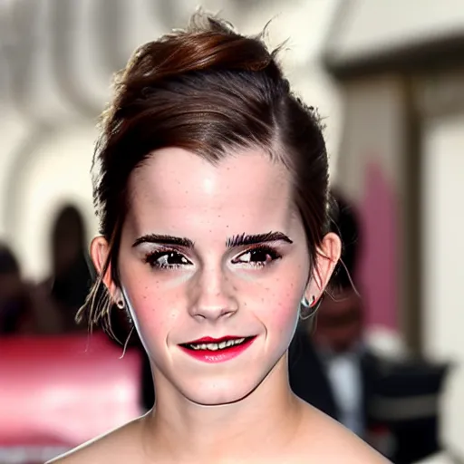 Prompt: emma watson with dentures