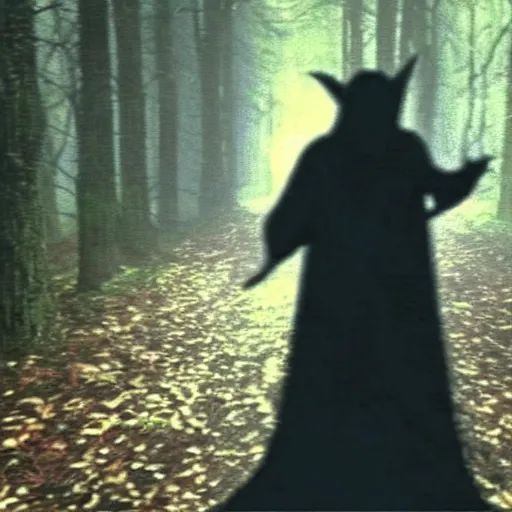 Prompt: bad quality screenshot of a leaked video of nosferatu following me through a forest trail, night time, bright camera flash, camera shaking, realistic, ultrarealistic, 480p, scary