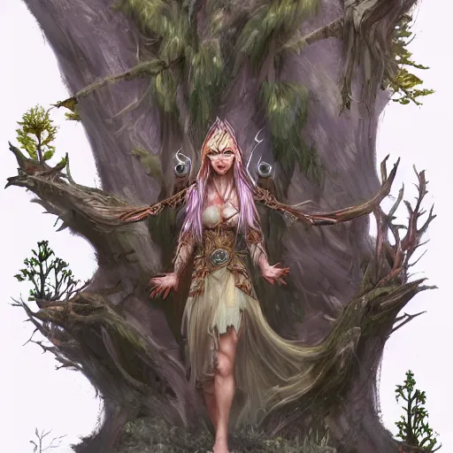 Image similar to elven druid summoning bears in the forest, d & d inspired, trending on artstation, ultra fine detailed, hyper detailed, hd, concept art, digital painting