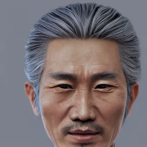 Prompt: portrait painting of a 6 0 year old kind handsome taoist priest, silver ponytail hair, amiable by yangjun chen, huang guangjian, fenghua zhong, wenjun lin, nadar, bright colors, octopath traveler, unreal engine 5 highly rendered, global illumination, radiant light, detailed and intricate environment