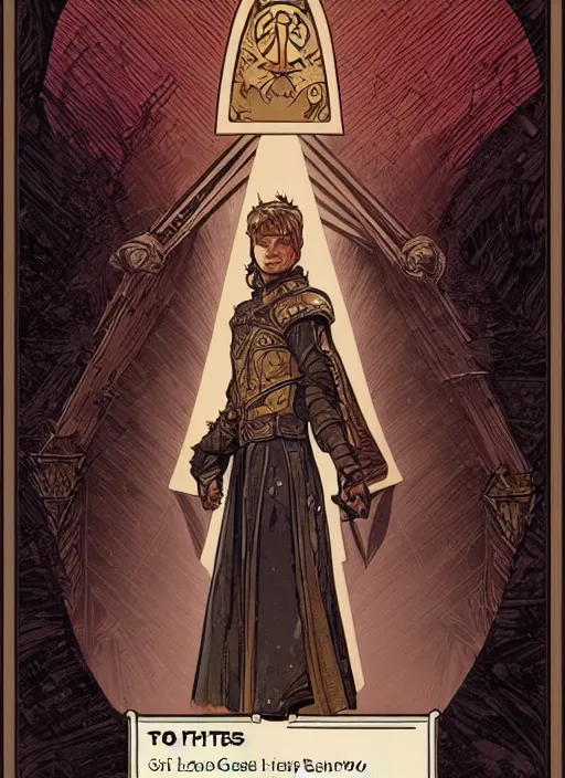 Prompt: tarot card of a high priest game of thrones character design by laurie greasley and sherree valentine daines concept art, matte, sharp focus, illustration, hearthstone, art by artgerm and greg rutkowski and alphonse mucha