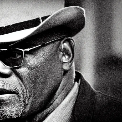 Prompt: a cinematic still of Samuel L. Jackson preaching at a Baptist Church in Rural Tennessee, portrait, shallow depth of field, close up