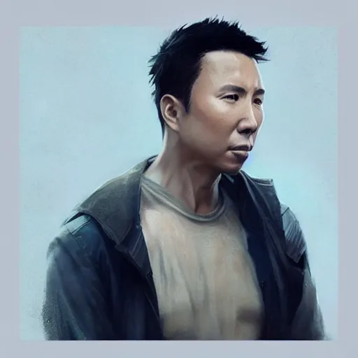 Image similar to “ portrait of donnie yen by greg rutkowski, young, attractive, highly detailed portrait, scifi, digital painting, artstation, concept art, smooth, sharp foccus ilustration, artstation hq ”