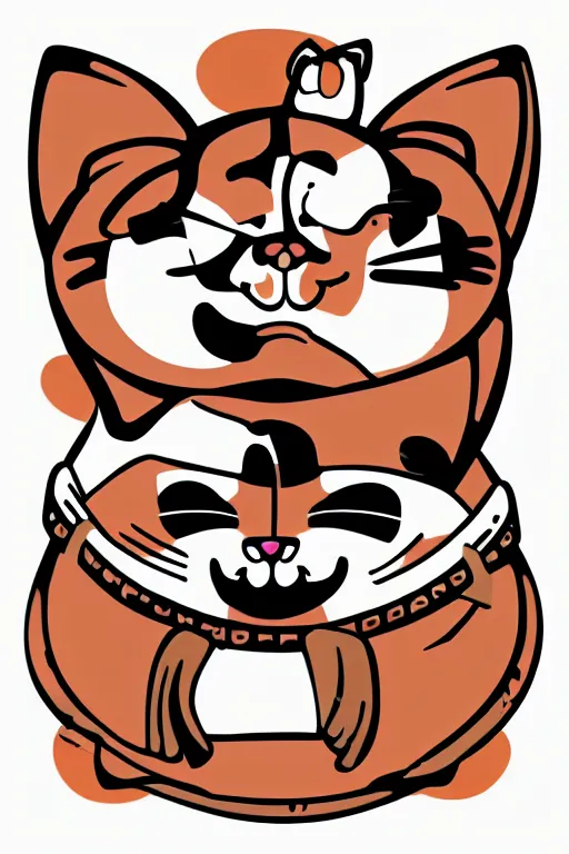 Image similar to Cat that is a sumo wrestler, sticker, colorful, illustration, highly detailed, simple, smooth and clean vector curves, no jagged lines, vector art, smooth